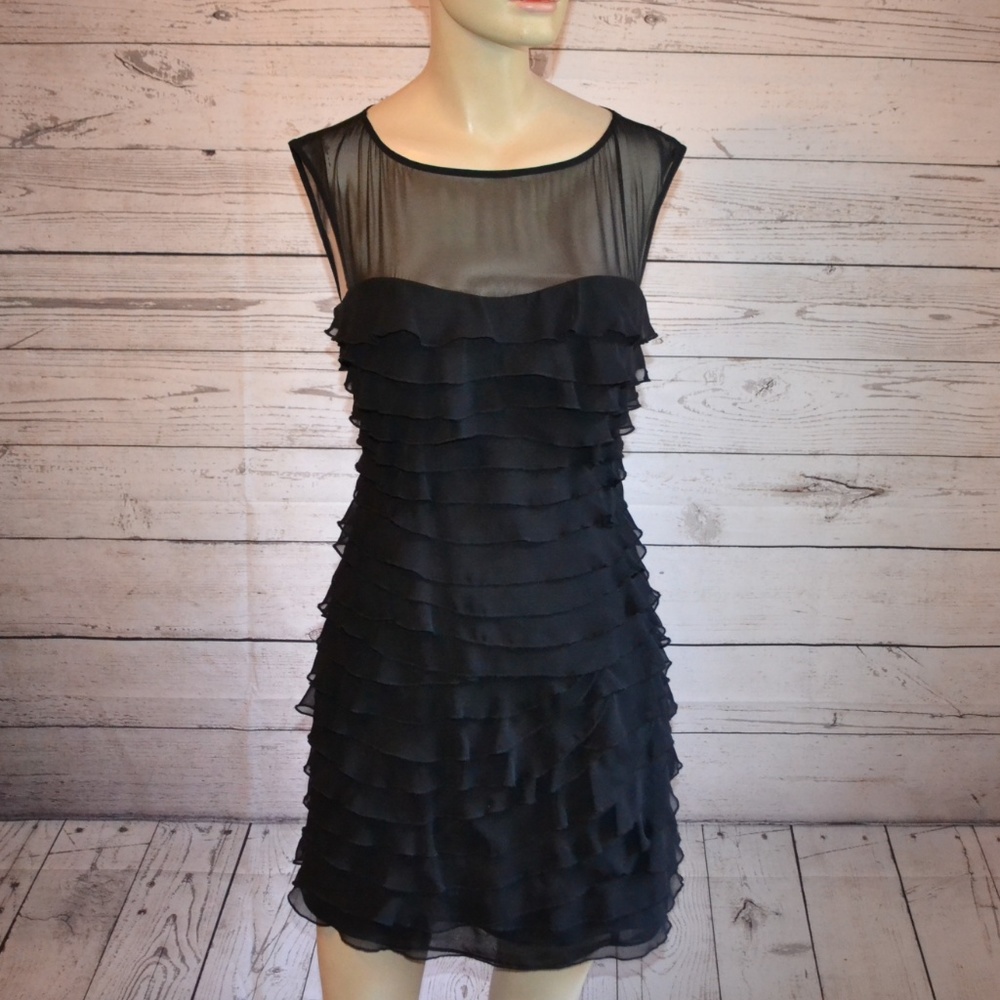Express Black Ruffle Cocktail Prom Dress Size 4